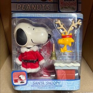 Santa Snoopy Figurine with Woodstock
